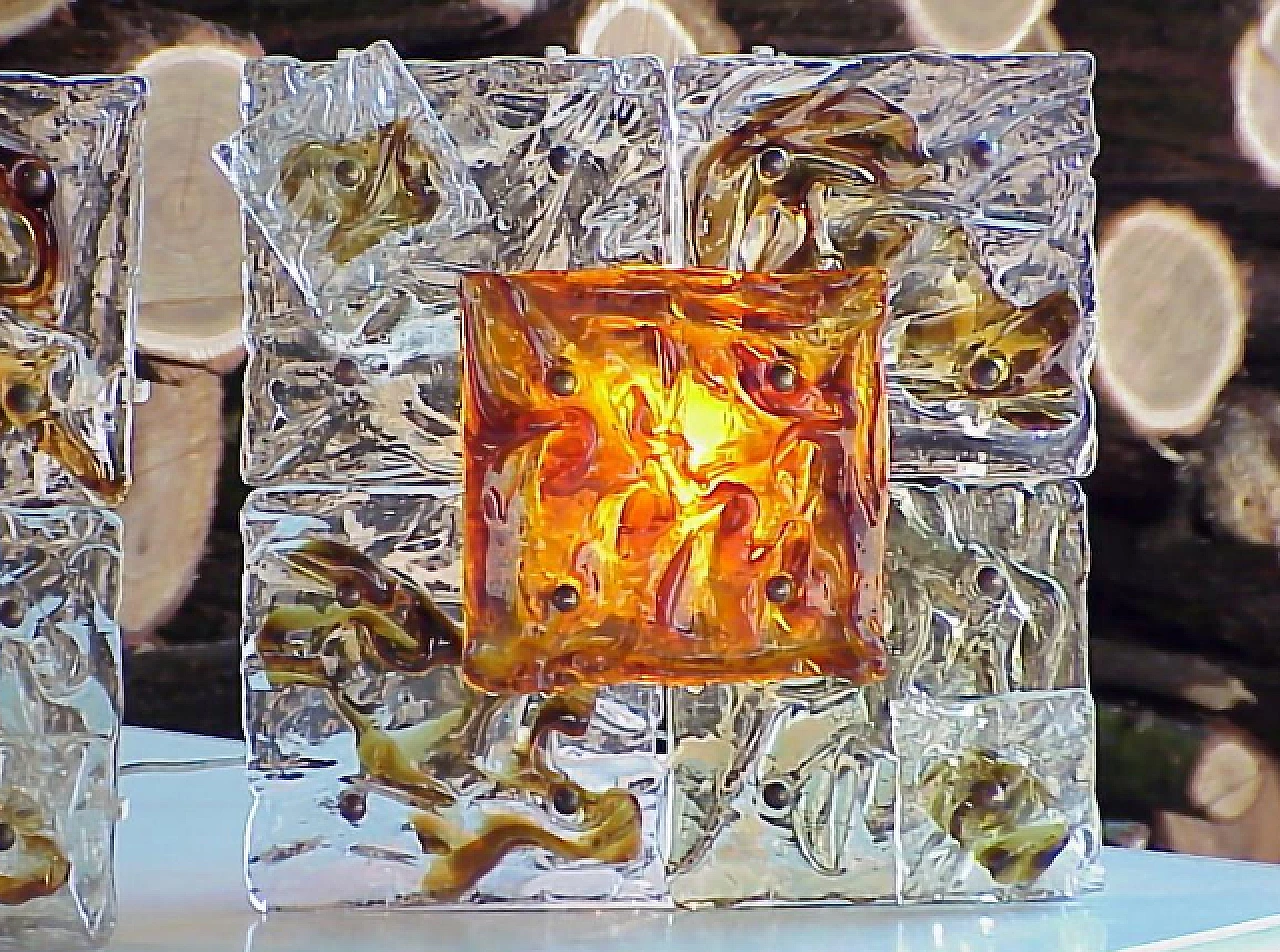 Coppia di applique patchwork in vetro di Toni Zuccheri per Venini, anni '70 8