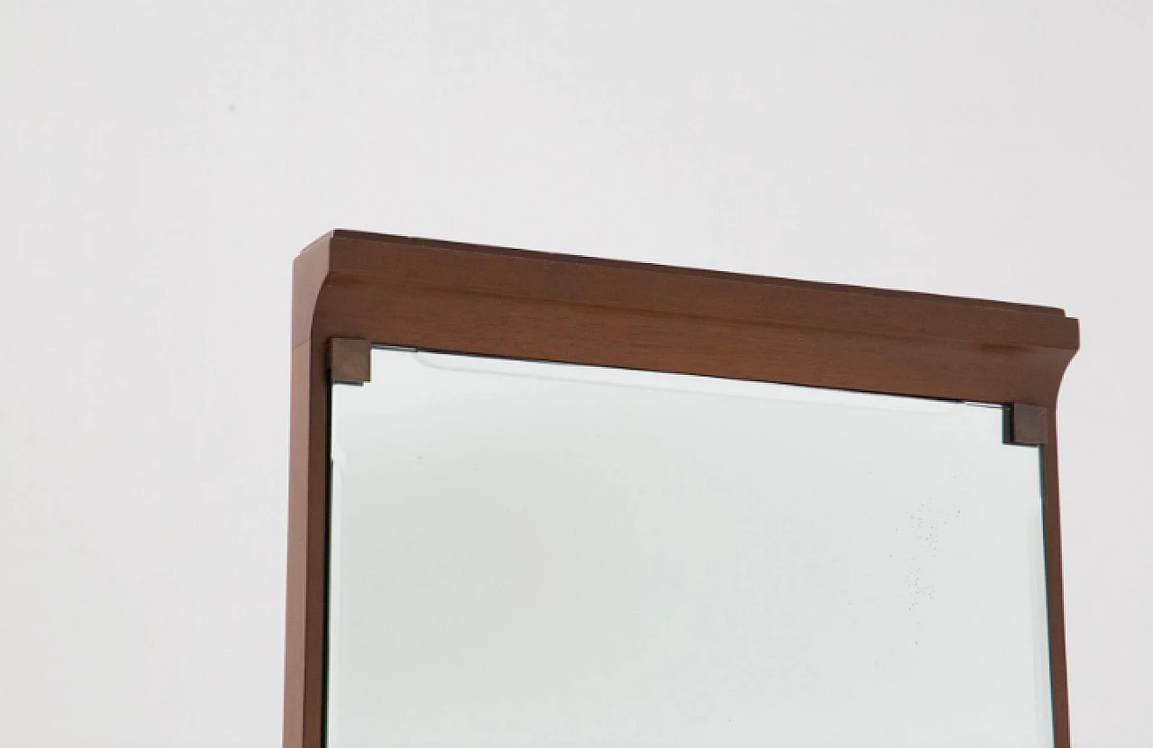 Specchio da terra con rotelle in legno, marmo e metallo, anni '50 4