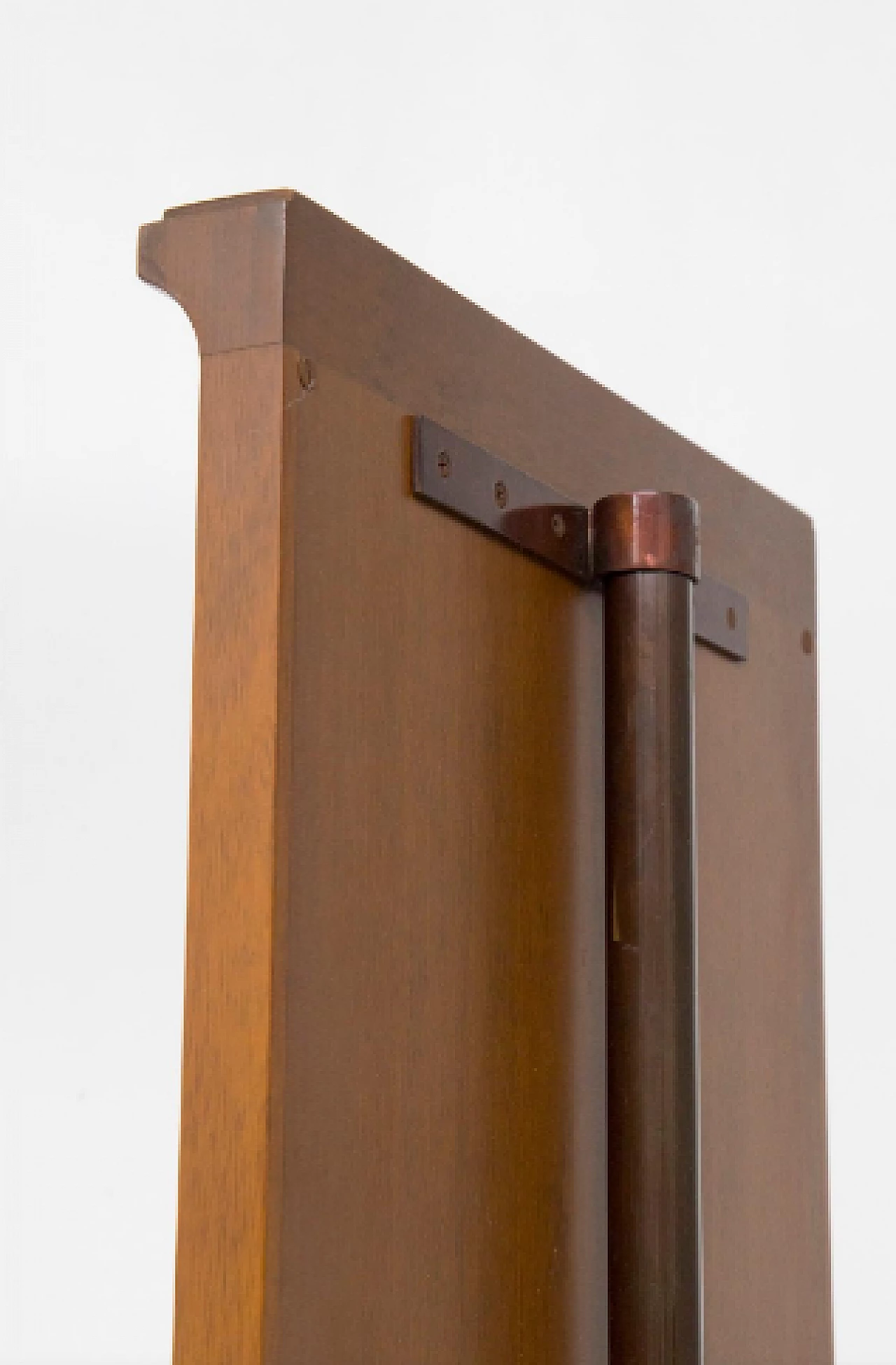 Specchio da terra con rotelle in legno, marmo e metallo, anni '50 6