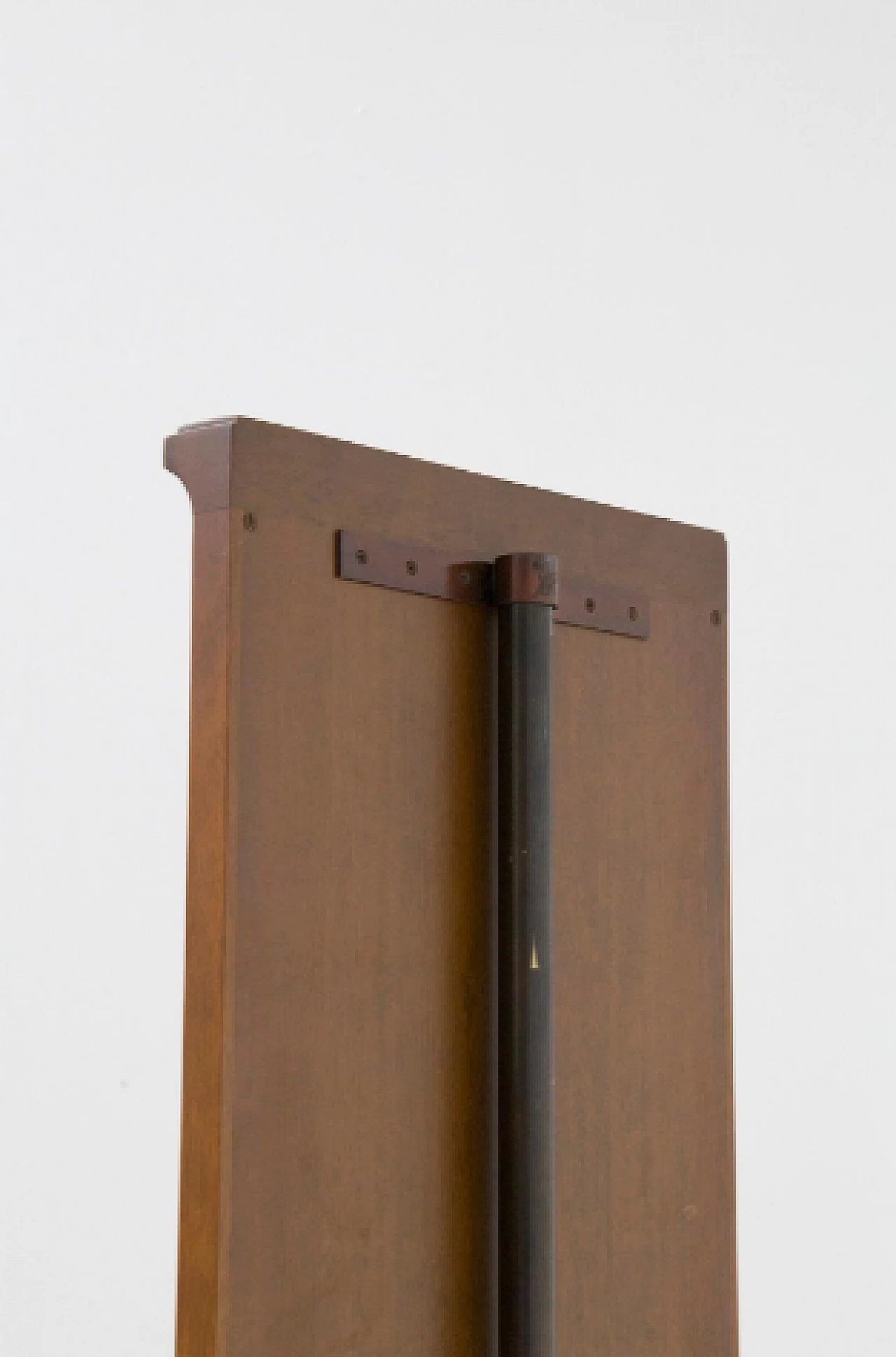 Specchio da terra con rotelle in legno, marmo e metallo, anni '50 9