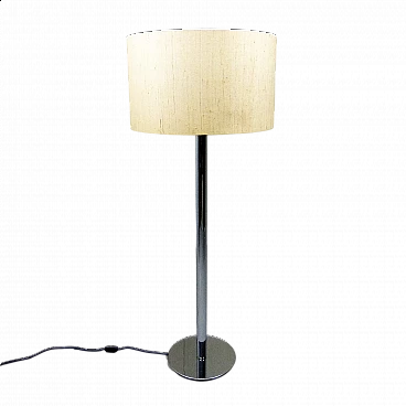 Floor lamp with chrome frame and fabric shade by Staff Leuchten, 1960s