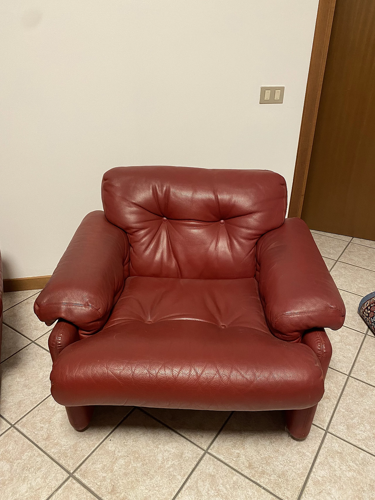 Pair of Coronado leather armchairs by Tobia Scarpa for B&B Italia, 1970s 4