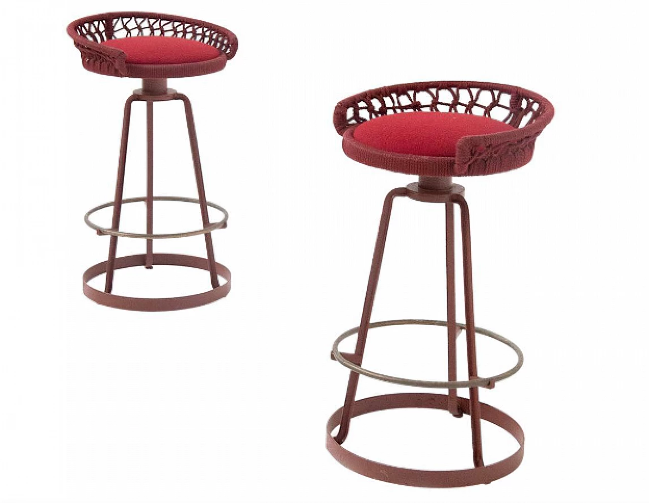 Coppia di sgabelli girevoli di Marzio Cecchi, anni '70 1