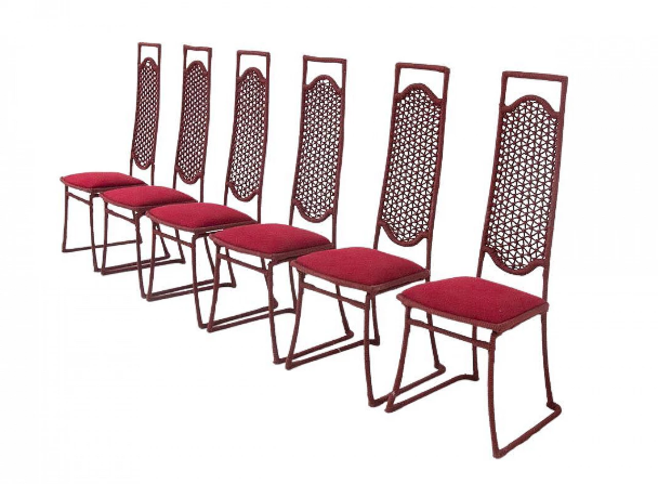 6 Iron and rope chairs by Marzio Cecchi, 1970s 1