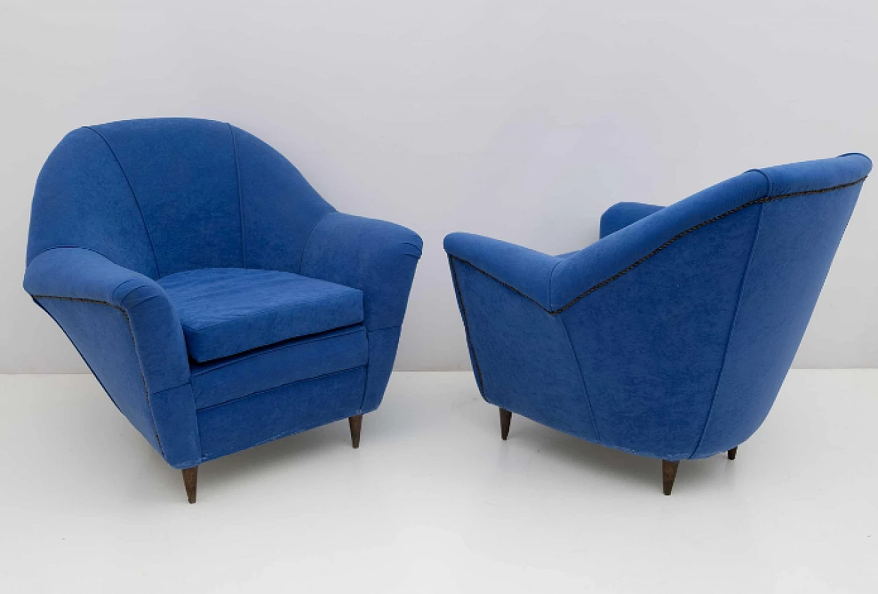 Pair of armchairs by Ico Parisi for Ariberto Colombo, 1950s 2