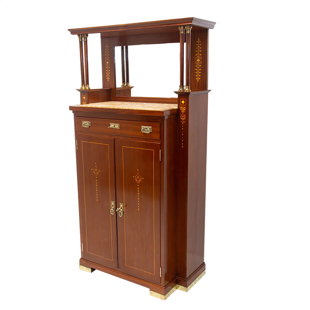 Vetrina in stile secessionista in mogano, anni '10 20