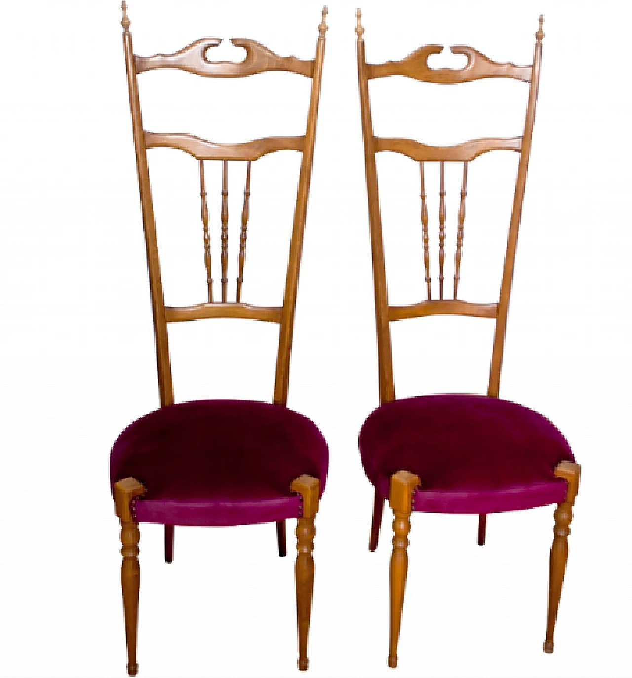 Pair of Chiavari chairs by Giuseppe Gaetano Descalzi, 1950s 1