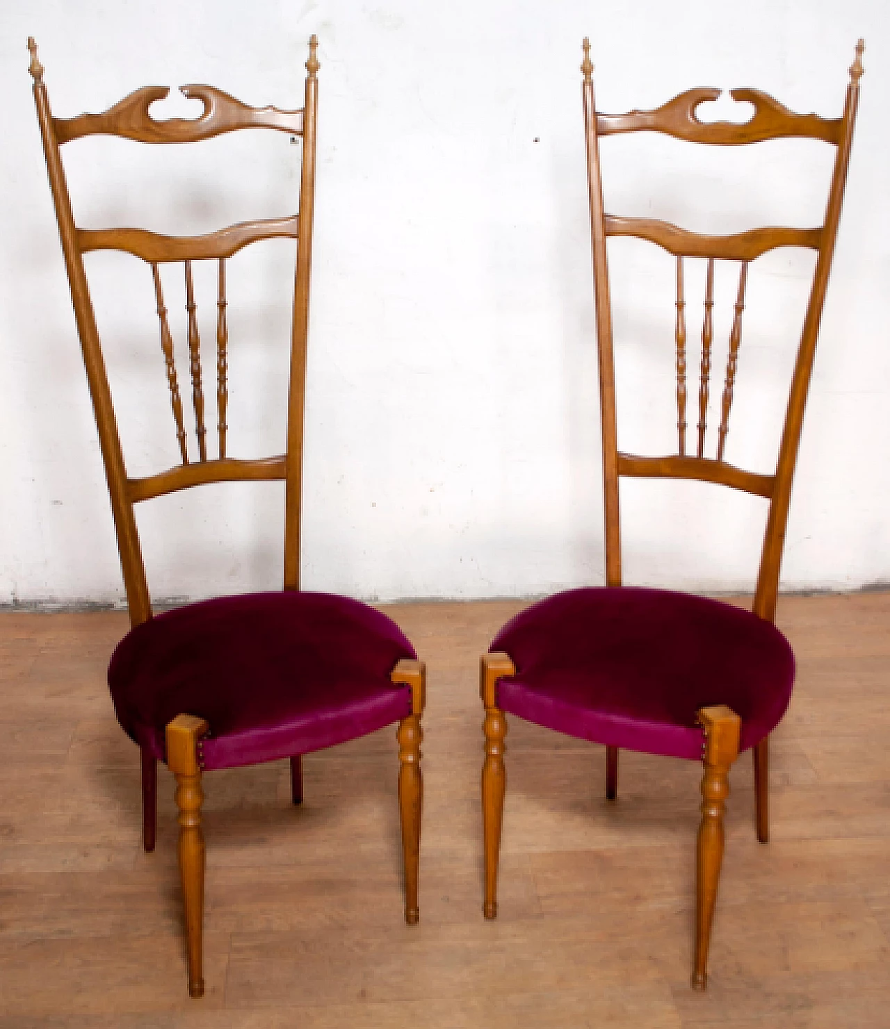 Pair of Chiavari chairs by Giuseppe Gaetano Descalzi, 1950s 2