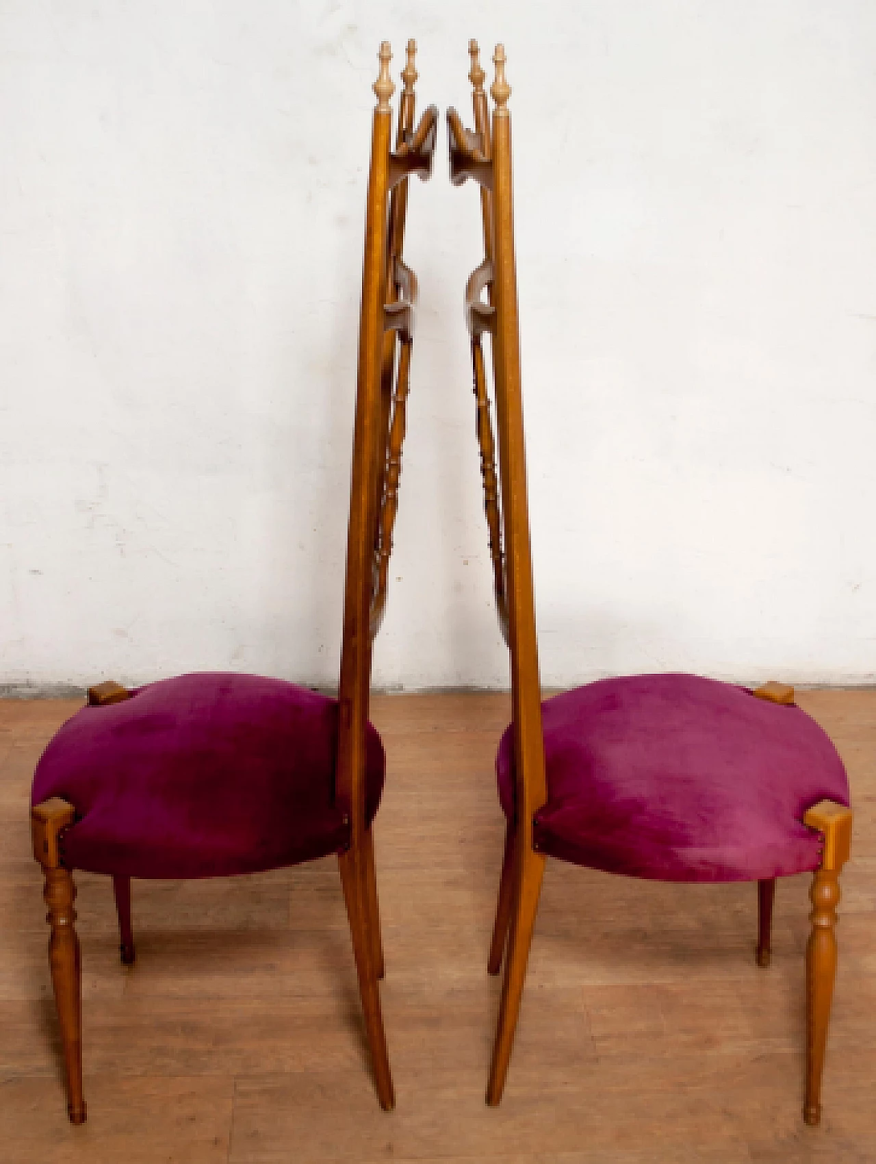 Coppia di sedie Chiavarine di Giuseppe Gaetano Descalzi, anni '50 5