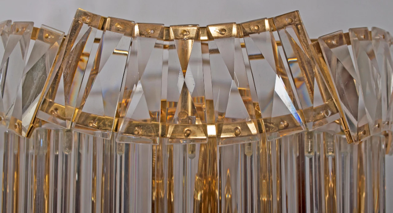 Coppia di applique Triedri in ottone e vetro di Venini, anni '70 6