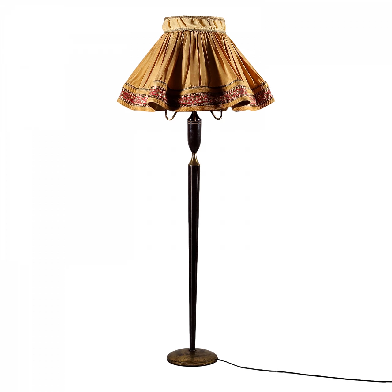 Floor lamp with fabric shade, 1950s 1