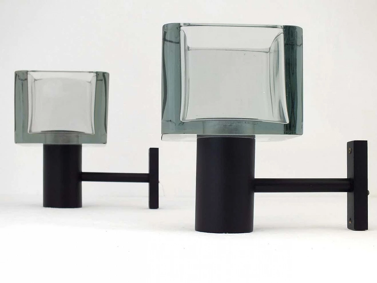 Pair of glass wall lamps by Flavio Poli for Seguso, 1970s 1