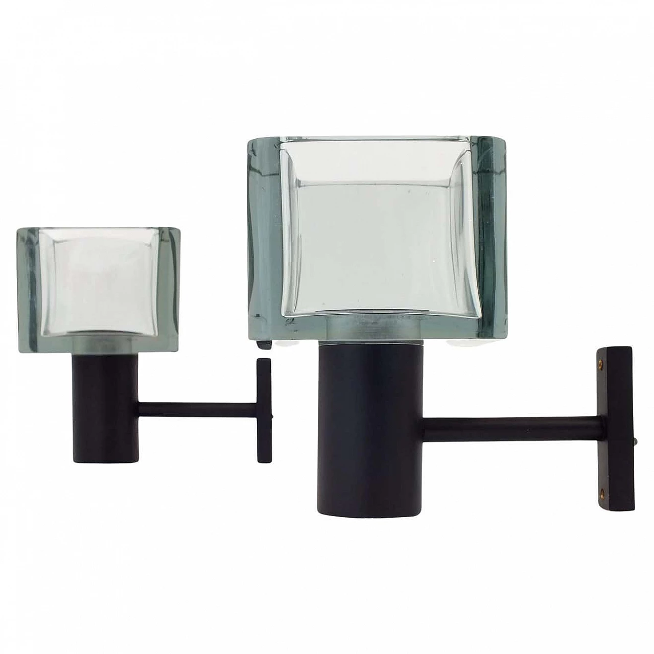 Pair of glass wall lamps by Flavio Poli for Seguso, 1970s 2