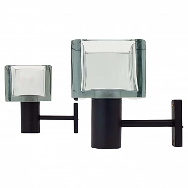 Pair of glass wall lamps by Flavio Poli for Seguso, 1970s