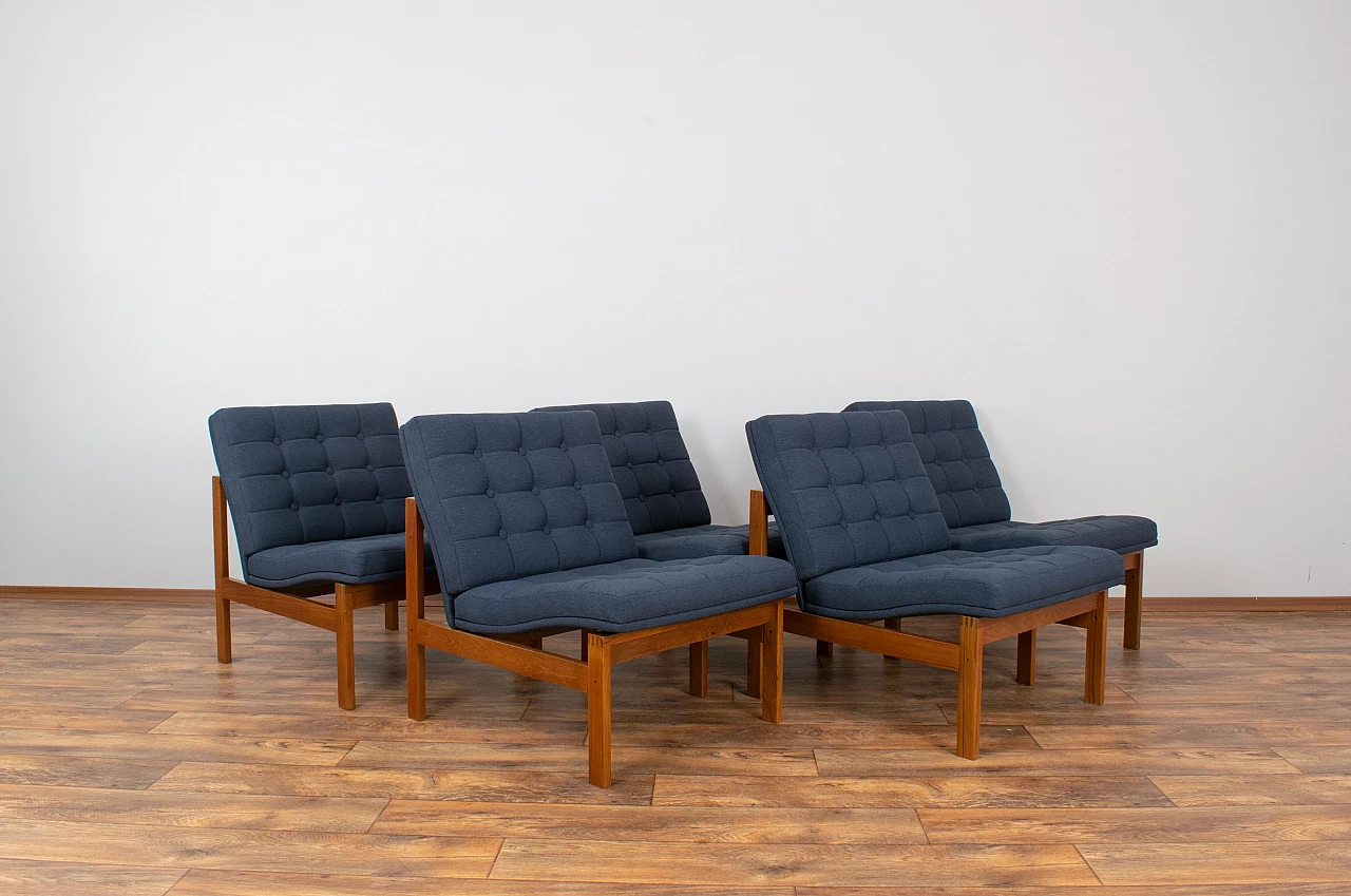 5 Moduline armchairs by Gjerløv-Knudsen & Lind for France & Søn, 1960s 1