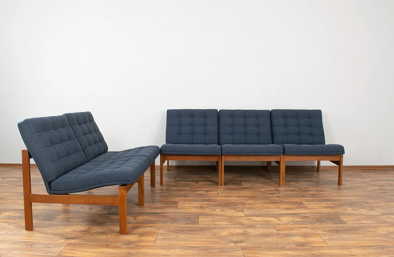 5 Moduline armchairs by Gjerløv-Knudsen & Lind for France & Søn, 1960s 2