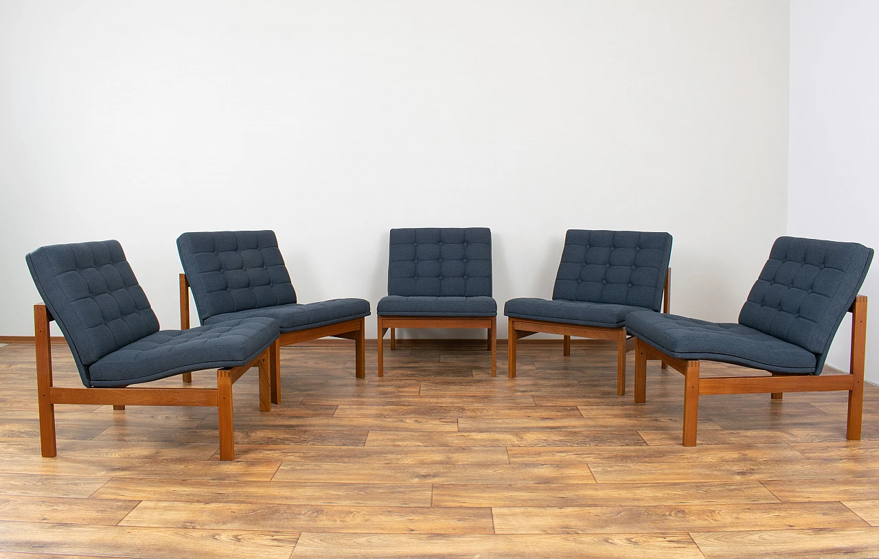 5 Moduline armchairs by Gjerløv-Knudsen & Lind for France & Søn, 1960s 3