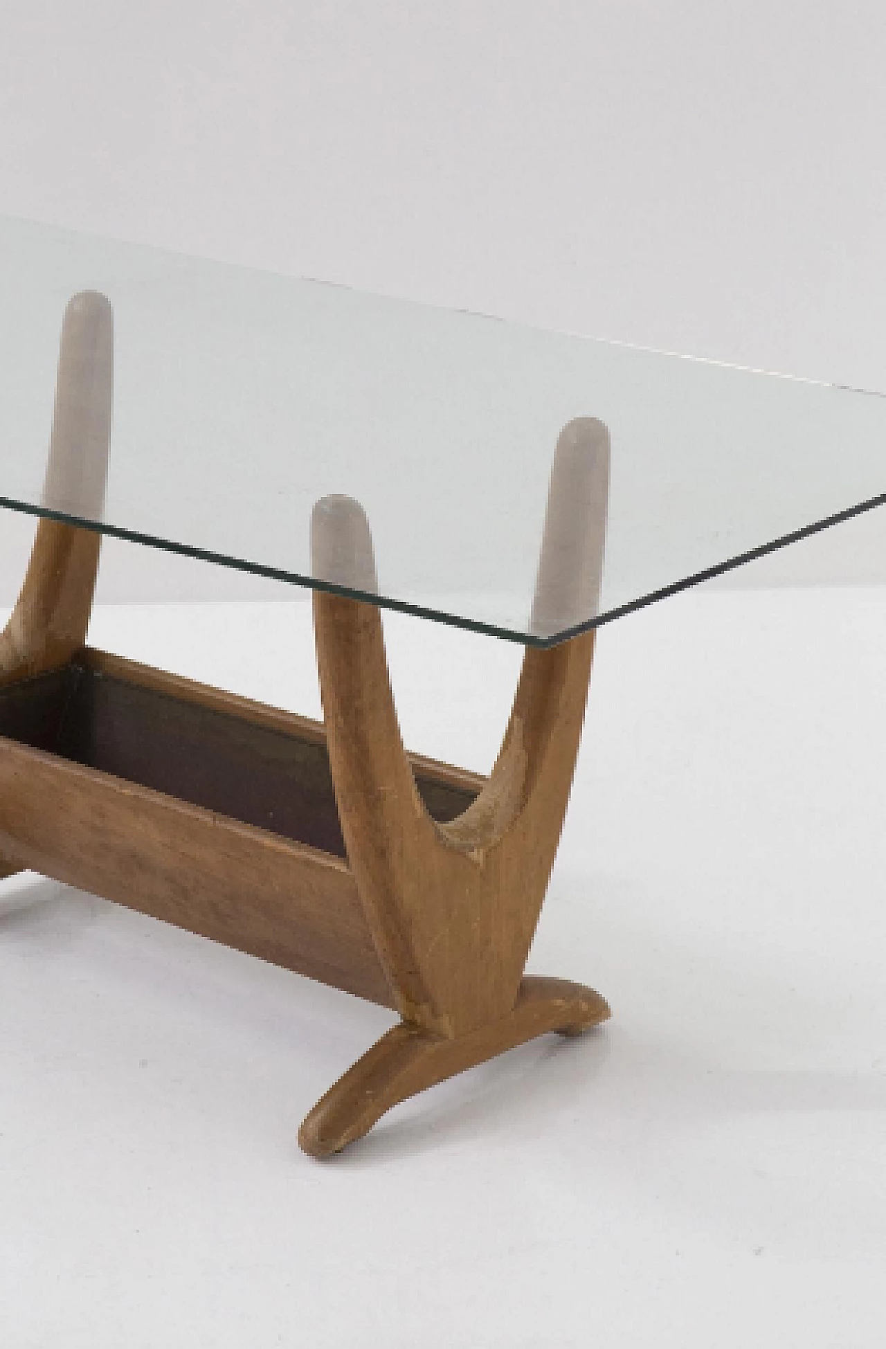 Wood and glass coffee table by Adrian Pearsall, 1960s 2