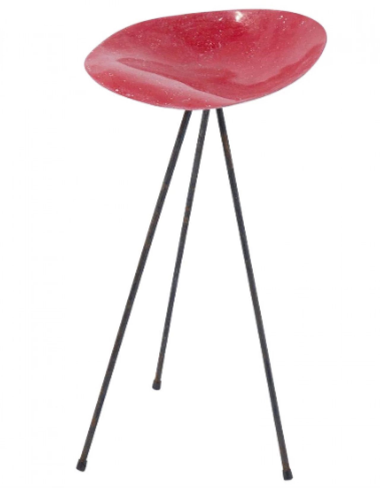 Iron and fiberglass stool by Jean Raymond Picard for Seta, 1950s 1