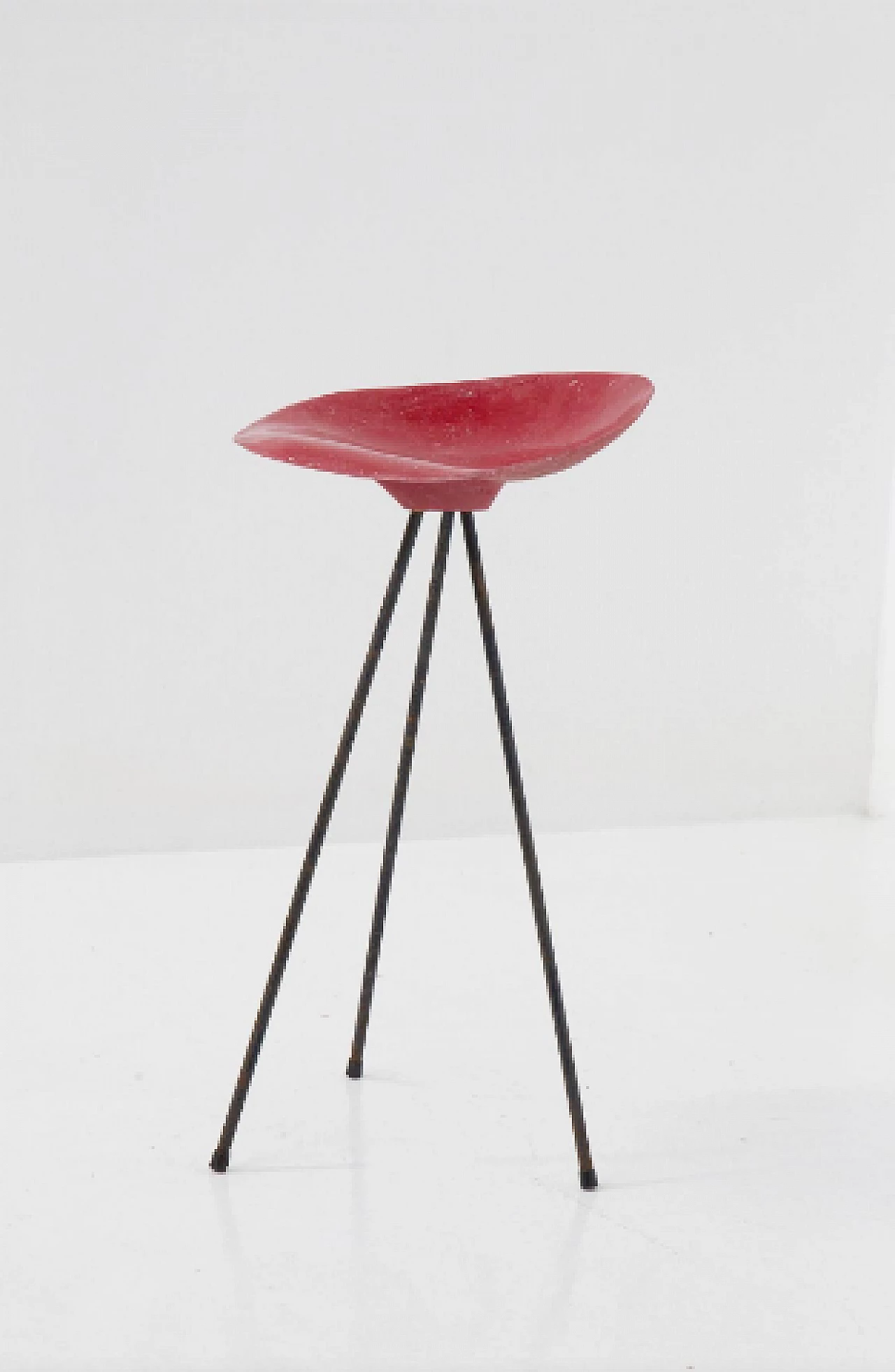 Iron and fiberglass stool by Jean Raymond Picard for Seta, 1950s 3