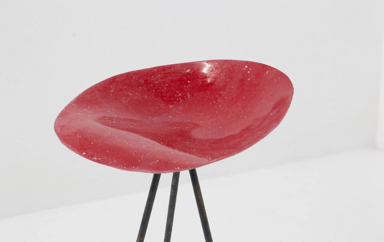 Iron and fiberglass stool by Jean Raymond Picard for Seta, 1950s 4