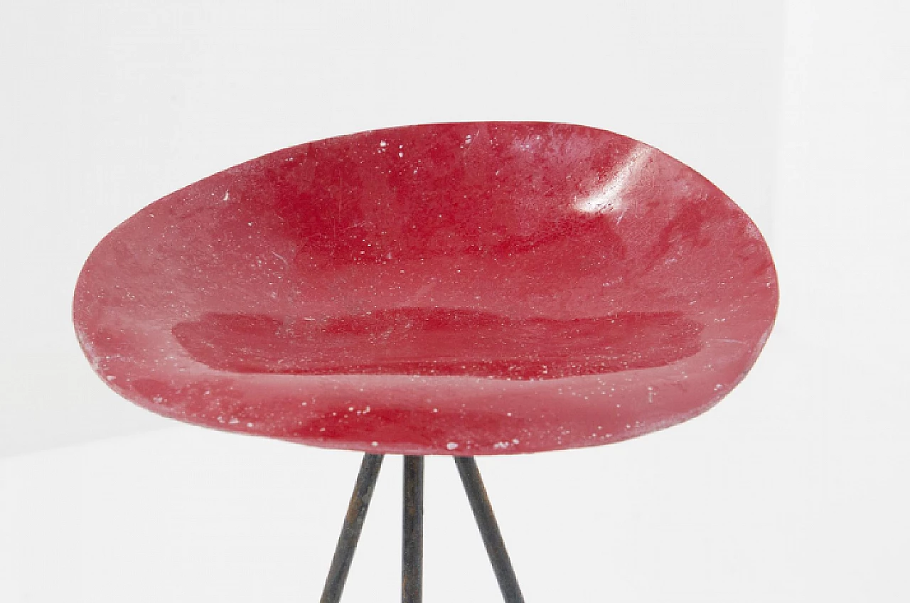 Iron and fiberglass stool by Jean Raymond Picard for Seta, 1950s 7