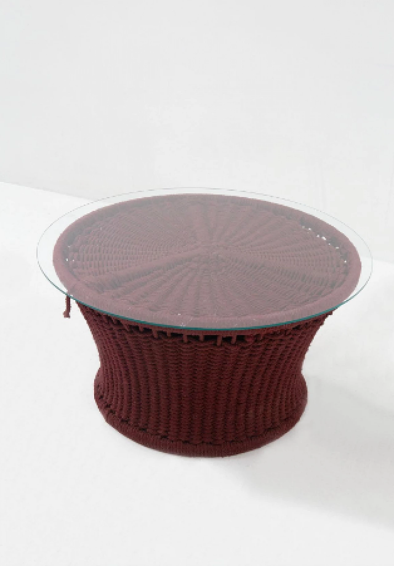 Tavolino in ferro, corda e vetro di Marzio Cecchi, anni '70 2