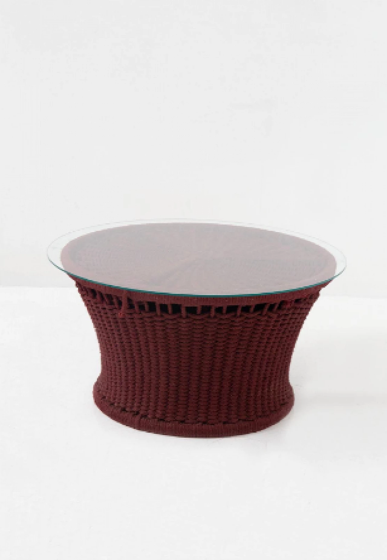 Tavolino in ferro, corda e vetro di Marzio Cecchi, anni '70 3