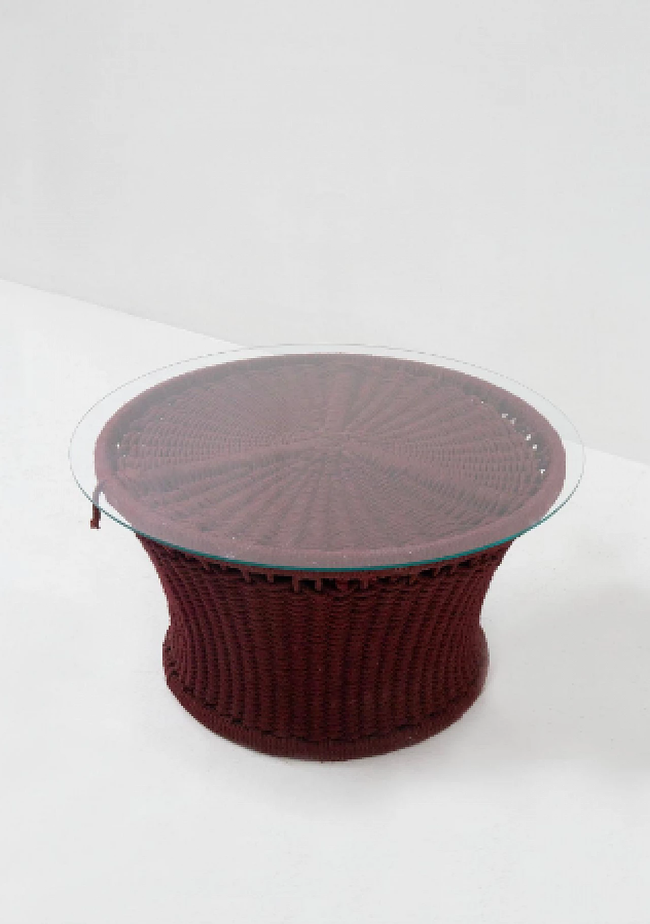 Tavolino in ferro, corda e vetro di Marzio Cecchi, anni '70 7