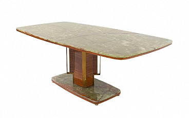 Wood, onyx and brass table by Dassi Mobili Moderni, 1950s