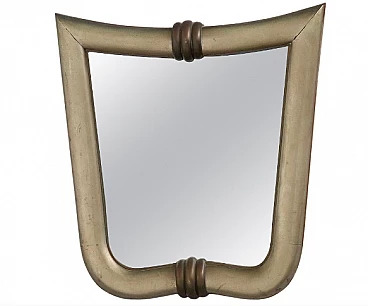 Silvered wood and brass wall mirror attributed to Gio Ponti, 1930s