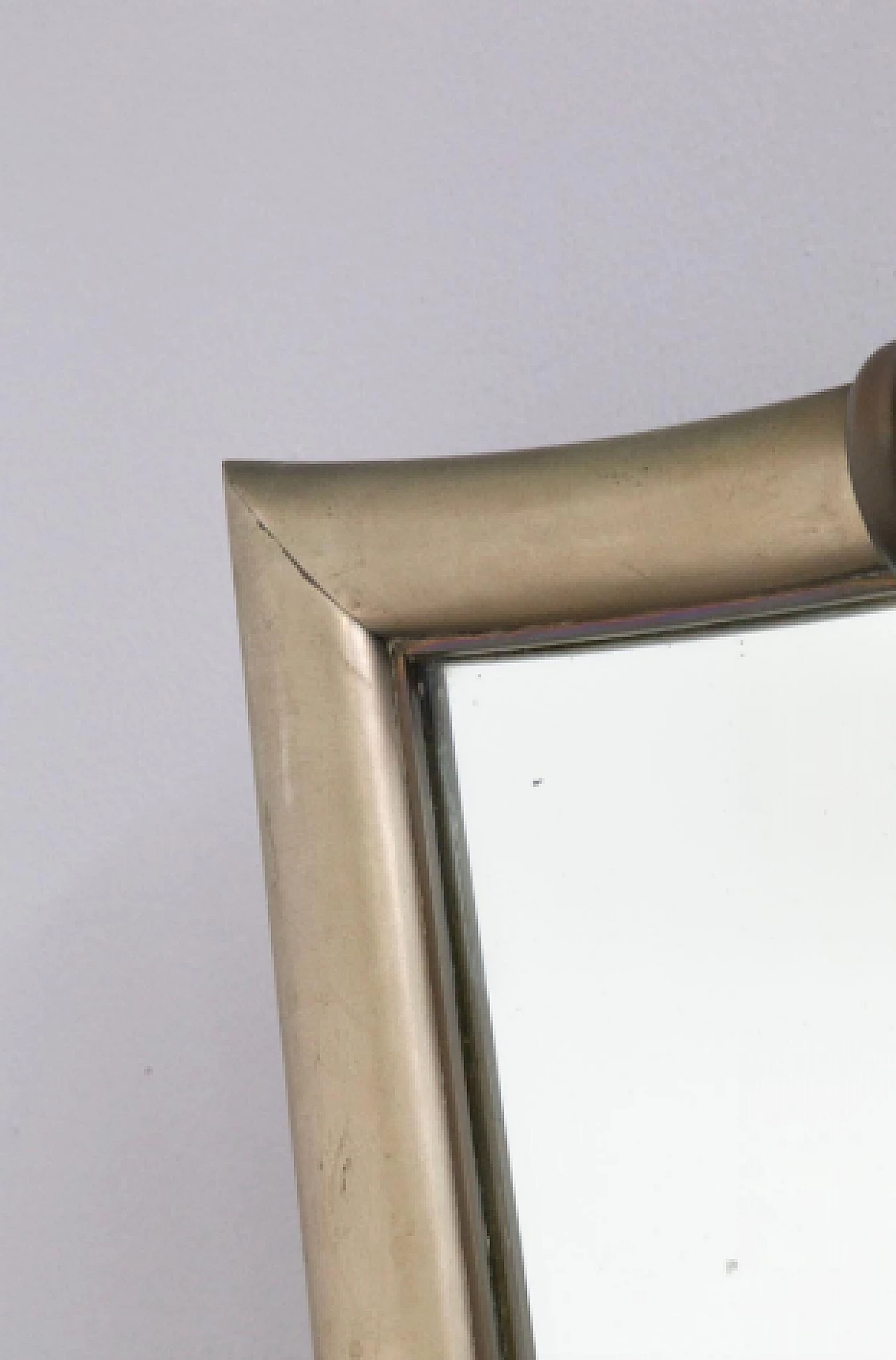 Silvered wood and brass wall mirror attributed to Gio Ponti, 1930s 4