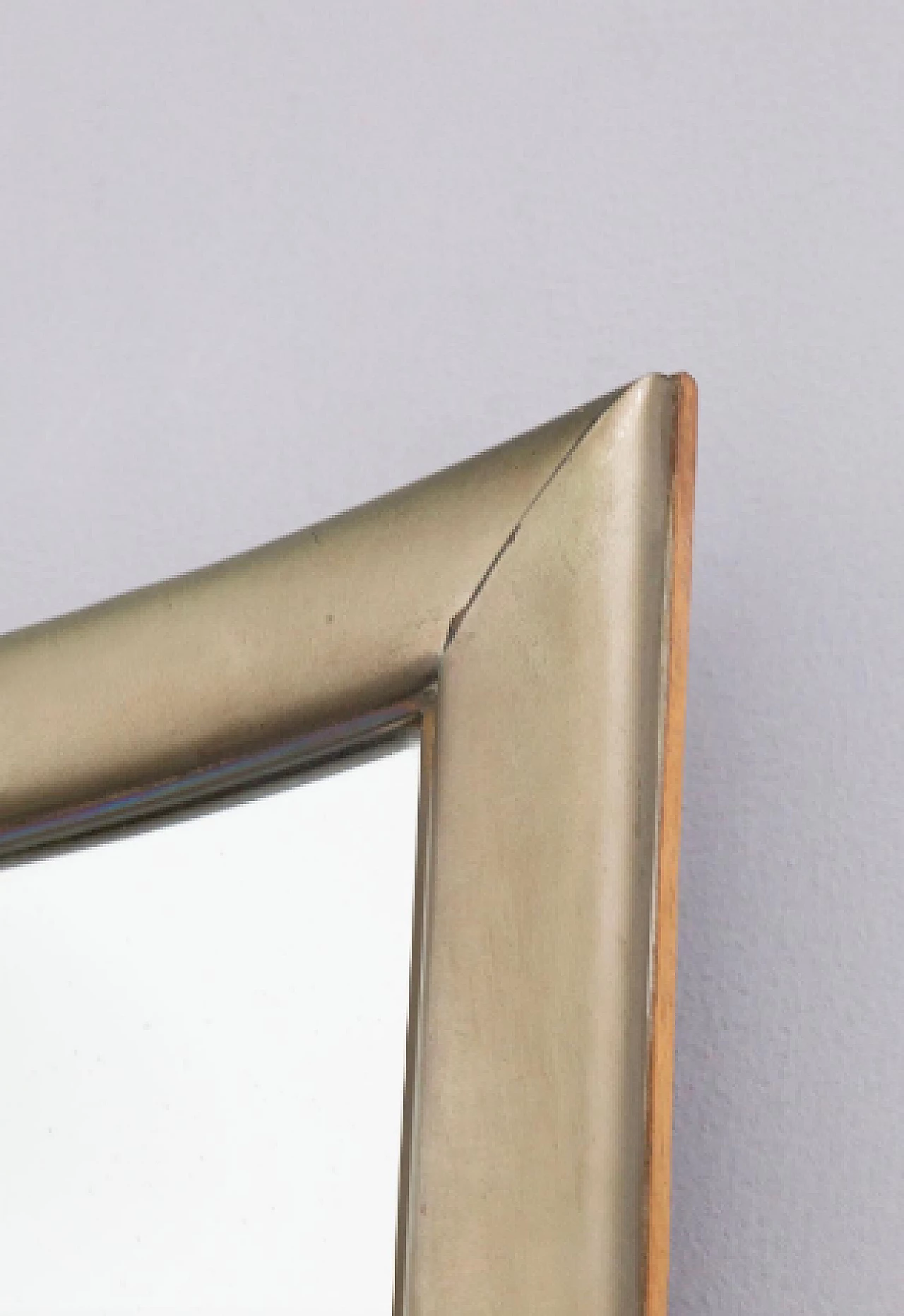 Silvered wood and brass wall mirror attributed to Gio Ponti, 1930s 7