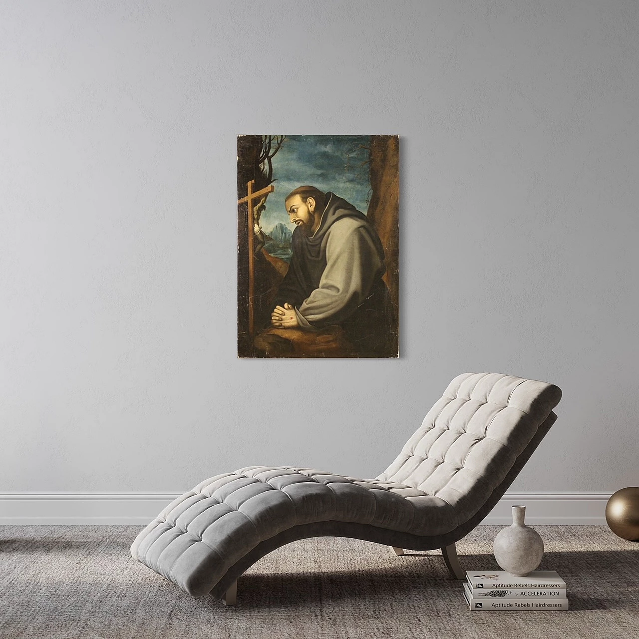 Saint Francis, oil painting on canvas, 18th century 1