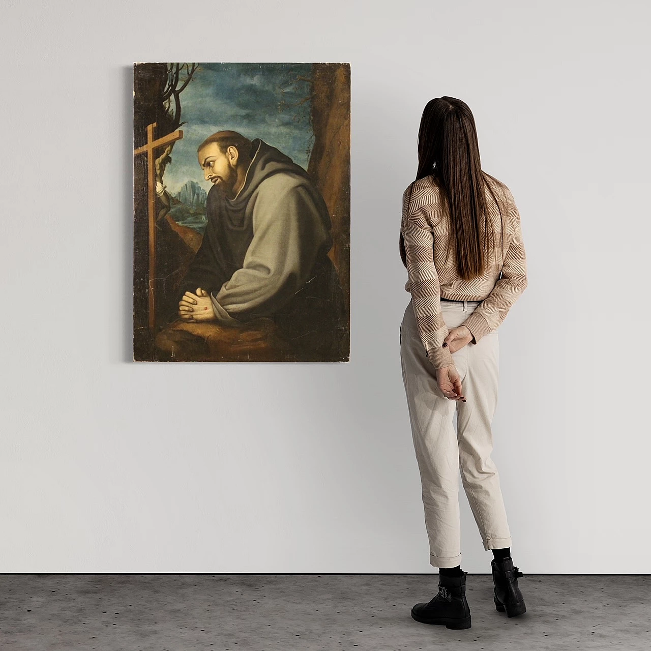 Saint Francis, oil painting on canvas, 18th century 3