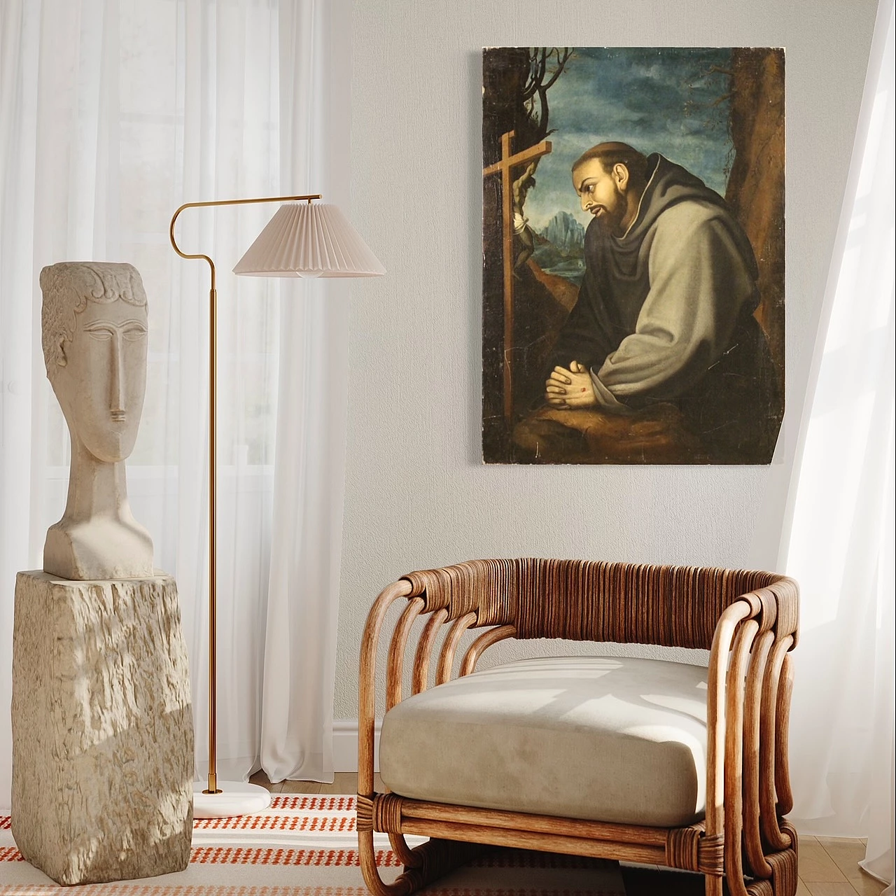 Saint Francis, oil painting on canvas, 18th century 4