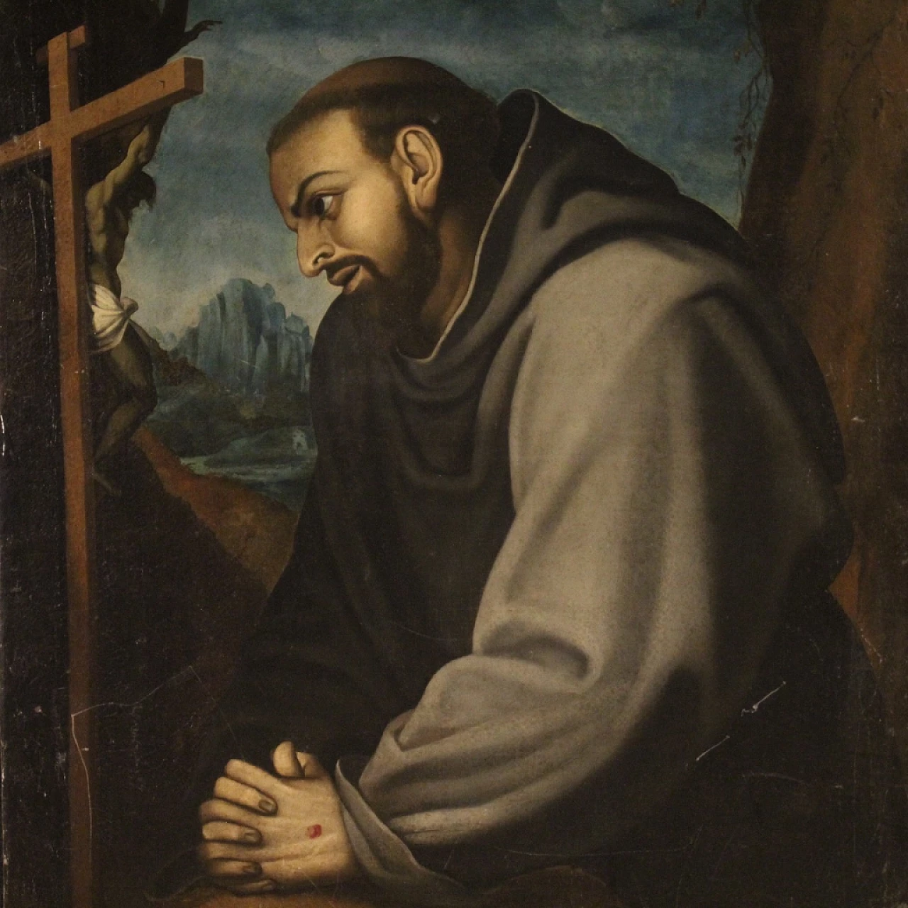 Saint Francis, oil painting on canvas, 18th century 5
