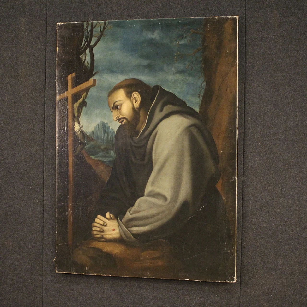Saint Francis, oil painting on canvas, 18th century 8