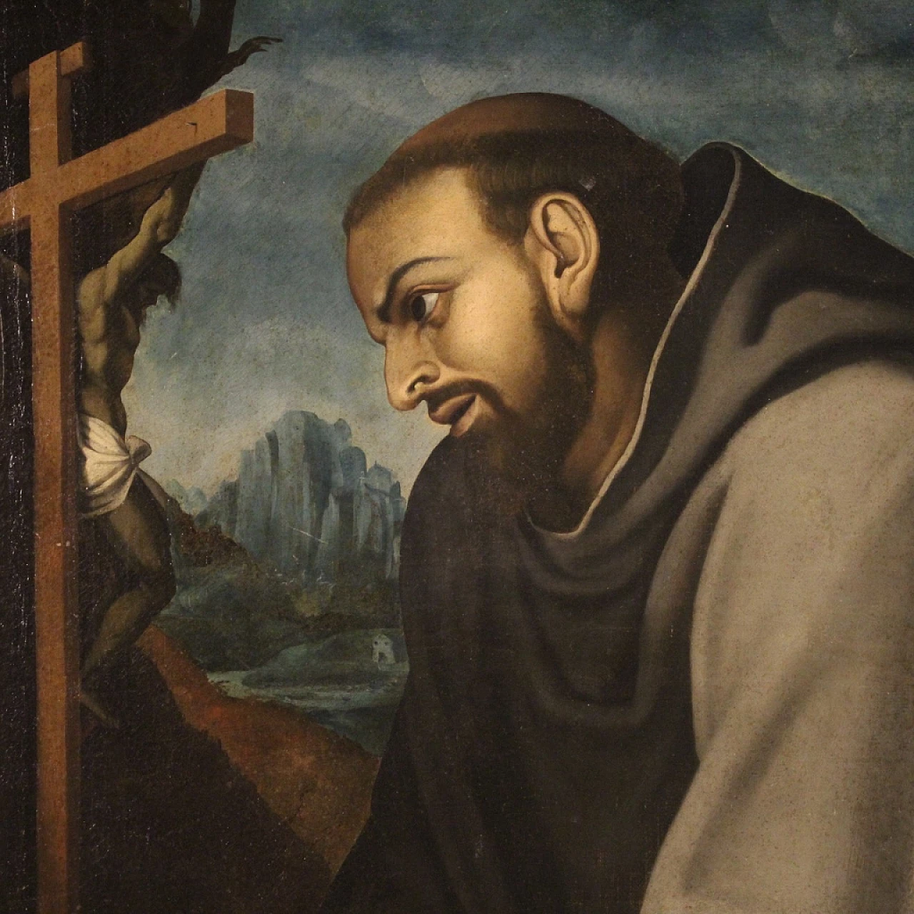 Saint Francis, oil painting on canvas, 18th century 9