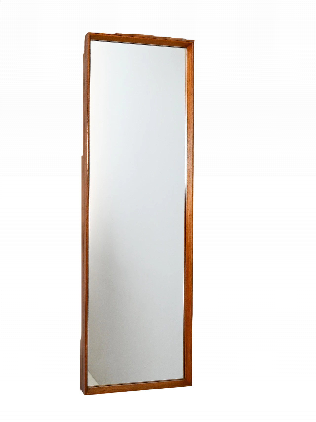 Specchio scandinavo rettangolare con cornice in teak, anni '60 8