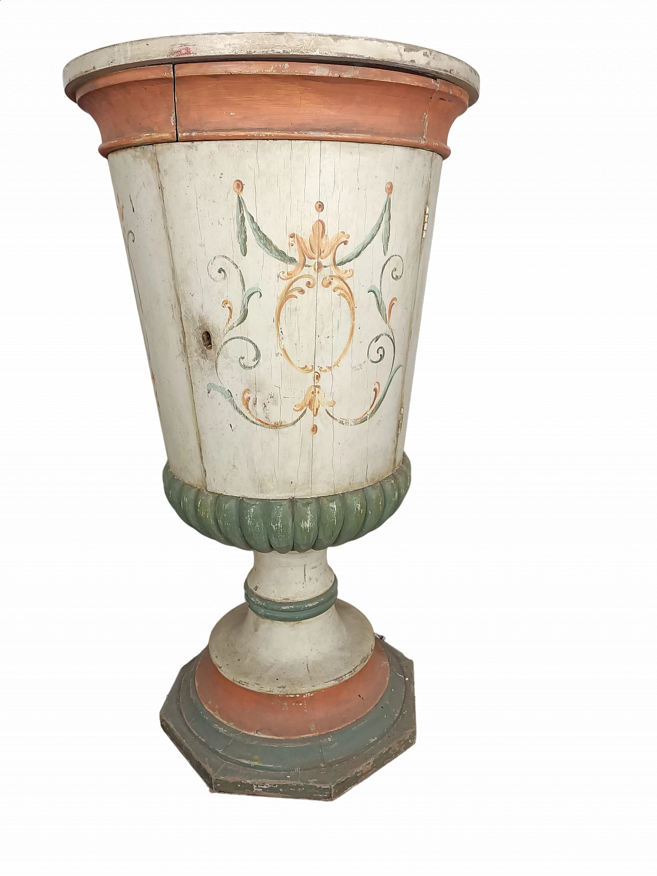 Lacquered wood column bedside table, 19th century 7