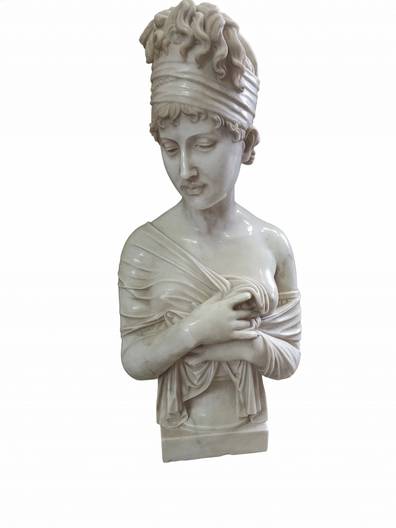 Scultura di Juliette Récamier in marmo di Carrara, anni '50 6