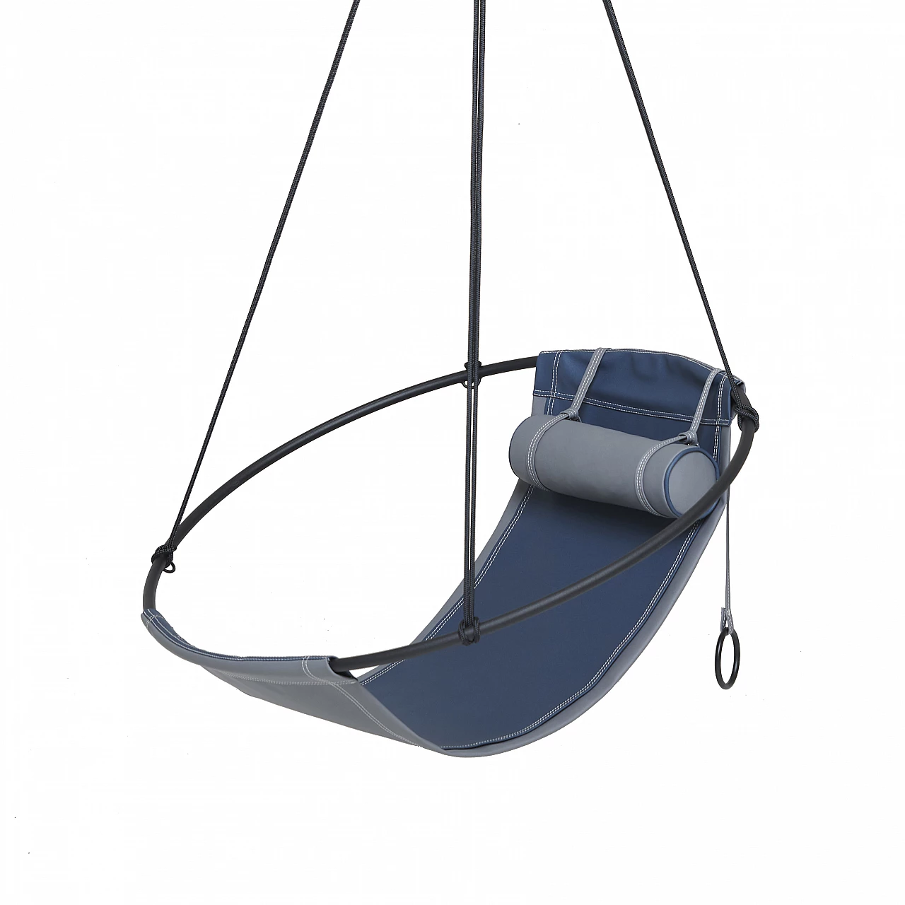Poltrona sospesa da esterno in tessuto ecologico blu 1