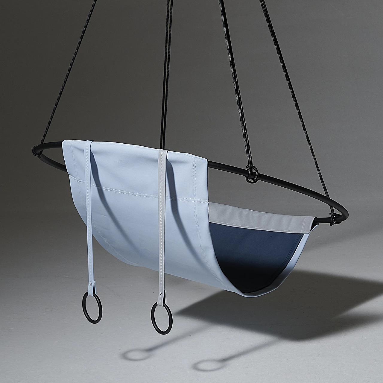 Poltrona sospesa da esterno in tessuto ecologico blu 14