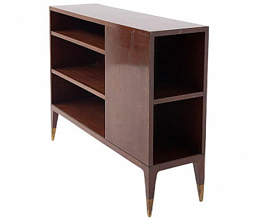 Wood and brass bookcase attributed to Gio Ponti, 1950s