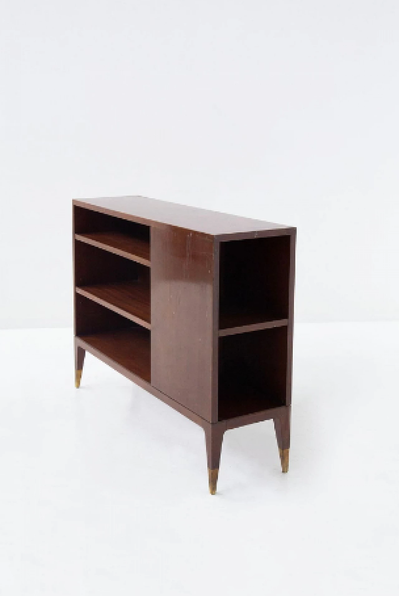 Wood and brass bookcase attributed to Gio Ponti, 1950s 2