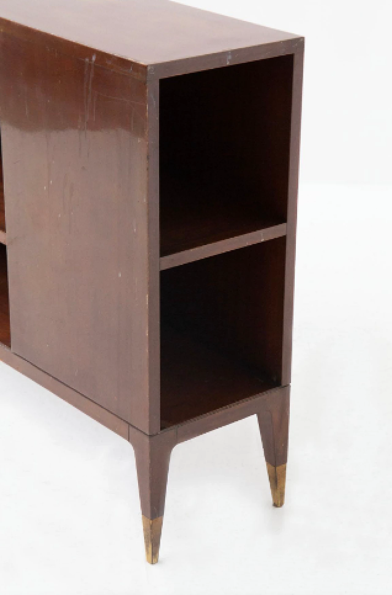 Wood and brass bookcase attributed to Gio Ponti, 1950s 5