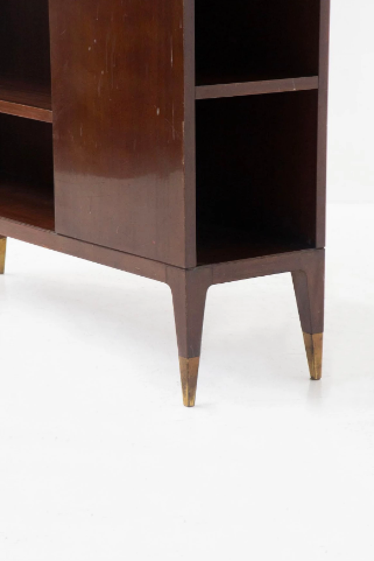 Wood and brass bookcase attributed to Gio Ponti, 1950s 6