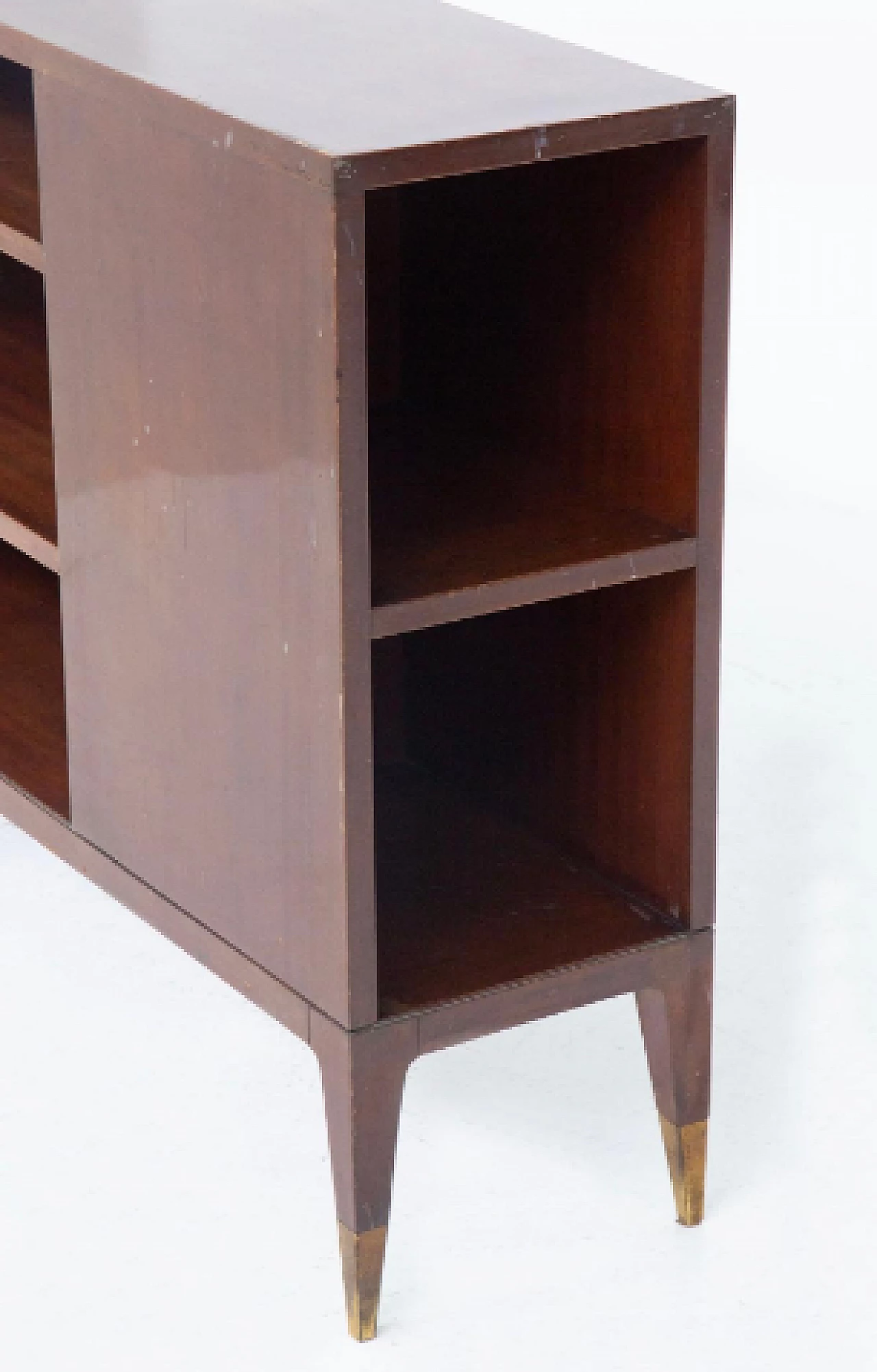 Wood and brass bookcase attributed to Gio Ponti, 1950s 9