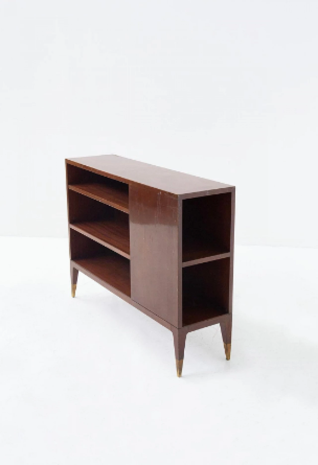 Wood and brass bookcase attributed to Gio Ponti, 1950s 10